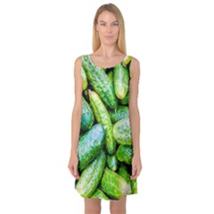 Pile Of Green Cucumbers Sleeveless Satin Nightdress by FunnyCow