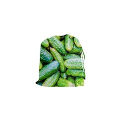 Pile Of Green Cucumbers Drawstring Pouch (xs) by FunnyCow