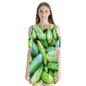 Pile Of Green Cucumbers Shoulder Cutout Velvet One Piece View1