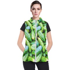 Pile Of Green Cucumbers Women s Puffer Vest by FunnyCow