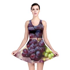 Red And Green Grapes Reversible Skater Dress by FunnyCow