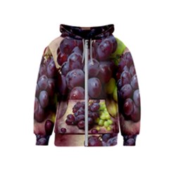 Red And Green Grapes Kids  Zipper Hoodie by FunnyCow