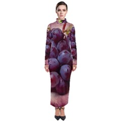 Red And Green Grapes Turtleneck Maxi Dress by FunnyCow