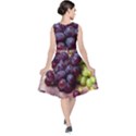 Red And Green Grapes V-Neck Midi Sleeveless Dress  View2