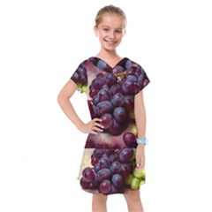 Red And Green Grapes Kids  Drop Waist Dress by FunnyCow