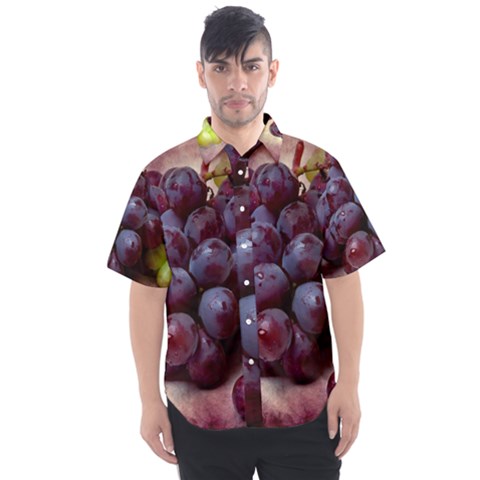 Red And Green Grapes Men s Short Sleeve Shirt by FunnyCow