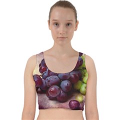 Red And Green Grapes Velvet Racer Back Crop Top by FunnyCow