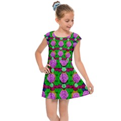 Roses And Other Flowers Love Harmony Kids Cap Sleeve Dress by pepitasart