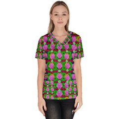 Roses And Other Flowers Love Harmony Scrub Top by pepitasart