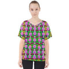 Roses And Other Flowers Love Harmony V-neck Dolman Drape Top by pepitasart