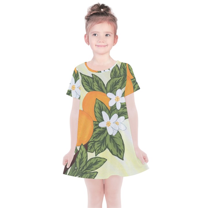 Orange Blossoms Kids  Simple Cotton Dress