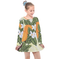 Orange Blossoms Kids  Long Sleeve Dress