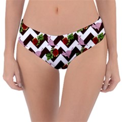 Cat Rose Chevron Reversible Classic Bikini Bottoms by snowwhitegirl