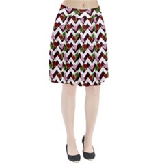 Cat Rose Chevron Pleated Skirt by snowwhitegirl