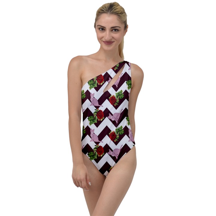 Cat Rose Chevron To One Side Swimsuit