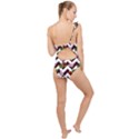 Cat Rose Chevron Frilly One Shoulder Swimsuit View2