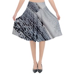 Black And White Flared Midi Skirt by WILLBIRDWELL