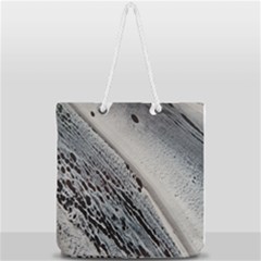 Black And White Full Print Rope Handle Tote (large) by WILLBIRDWELL