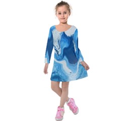 Cobalt Kids  Long Sleeve Velvet Dress by WILLBIRDWELL