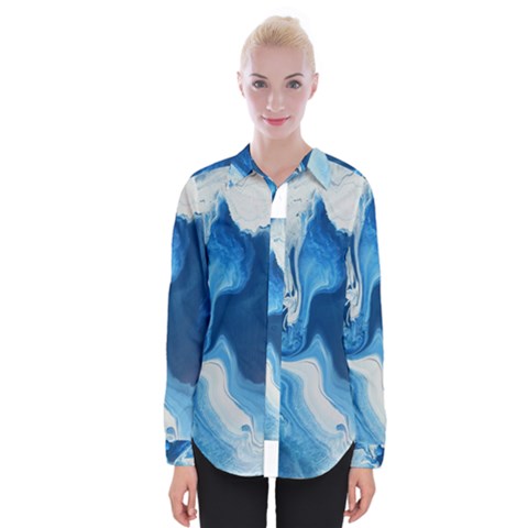 Cobalt Womens Long Sleeve Shirt by WILLBIRDWELL