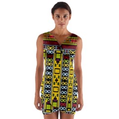 Shapes Rows                                             Wrap Front Bodycon Dress by LalyLauraFLM