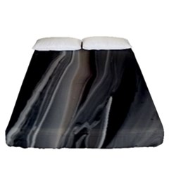 Black Marble Fitted Sheet (queen Size) by WILLBIRDWELL