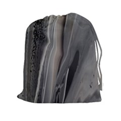 Black Marble Drawstring Pouch (xxl) by WILLBIRDWELL