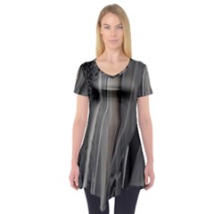 Black Marble Short Sleeve Tunic  by WILLBIRDWELL