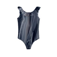 Black Marble Kids  Frill Swimsuit by WILLBIRDWELL