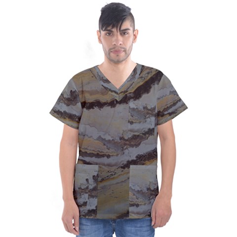 Gold Seam 2 Men s V-neck Scrub Top by WILLBIRDWELL