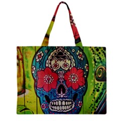 Mexican Skull Zipper Mini Tote Bag by alllovelyideas