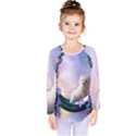 Cute Little Maltese Puppy On The Moon Kids  Long Sleeve Tee View1