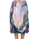 Cute Little Maltese Puppy On The Moon Velvet Flared Midi Skirt View1