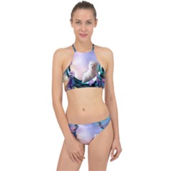 Cute Little Maltese Puppy On The Moon Racer Front Bikini Set by FantasyWorld7