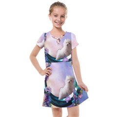 Cute Little Maltese Puppy On The Moon Kids  Cross Web Dress