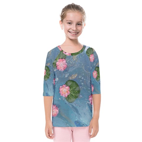 Water Lillies Kids  Quarter Sleeve Raglan Tee by lwdstudio