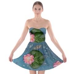 Water Lillies Strapless Bra Top Dress by lwdstudio