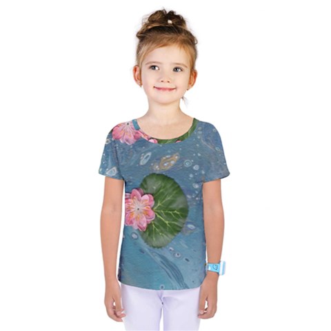 Water Lillies Kids  One Piece Tee by lwdstudio