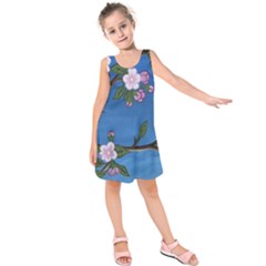 Cherry Blossoms Kids  Sleeveless Dress