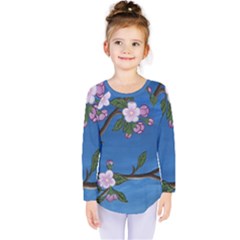 Cherry Blossoms Kids  Long Sleeve Tee