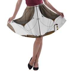 Air Ship 1300078 1280 A-line Skater Skirt by vintage2030