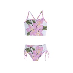 Pink Flowers Girls  Tankini Swimsuit