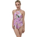 Pink Flowers Go with the Flow One Piece Swimsuit View1