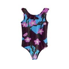 Cherry Blossom Branches Kids  Frill Swimsuit