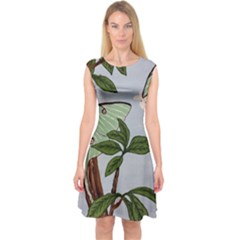 Lunar Moths Capsleeve Midi Dress by lwdstudio