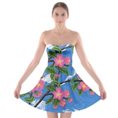 Cherry Blossoms Strapless Bra Top Dress by lwdstudio