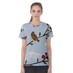 Robin On Plumb Tree Women s Cotton Tee