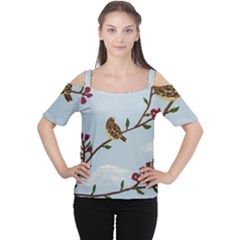 Robin On Plumb Tree Cutout Shoulder Tee