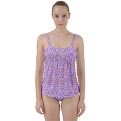 Lavender Twist Front Tankini Set