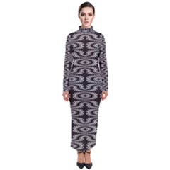 Monochrome Centipede Arabesque Turtleneck Maxi Dress by linceazul